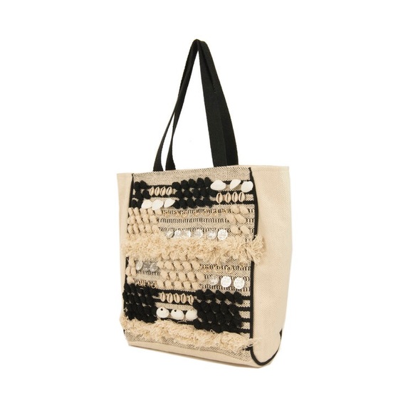 Embellished Shell Canvas Shoulder Tote - Picture 3 of 13